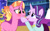 Size: 1280x783 | Tagged: safe, artist:hate-love12, imported from derpibooru, luster dawn, starlight glimmer, pony, unicorn, clothes, deviantart watermark, duo, duo female, female, luster dawn is starlight's and sunburst's daughter, mare, mother and child, mother and daughter, obtrusive watermark, watermark