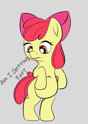 Size: 2048x2897 | Tagged: safe, artist:teenageapplebloom, imported from derpibooru, apple bloom, earth pony, pony, apple bloom's bow, bipedal, bow, female, filly, hair bow, high res, pregbloom, pregnant, pregnant apple bloom, pregnant foal, solo, standing on two hooves, teenage apple bloom, teenager, text