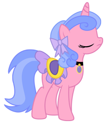 Size: 3037x3479 | Tagged: safe, artist:third uncle, artist:three uncle, imported from derpibooru, royal ribbon, pony, unicorn, sweet and elite, background pony, bow, eyes closed, female, hair bow, high res, jewelry, mare, saddle, simple background, solo, tack, transparent background