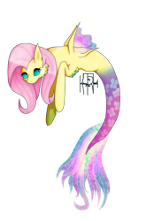 Size: 860x1303 | Tagged: safe, artist:kimmytheredhead, imported from derpibooru, fluttershy, merpony, pegasus, pony, seapony (g4), blue eyes, female, fin wings, fins, fish tail, flowing tail, looking at you, mermaid tail, no pupils, pink mane, seaponified, seapony fluttershy, signature, simple background, solo, species swap, tail, teal eyes, transparent background, wings