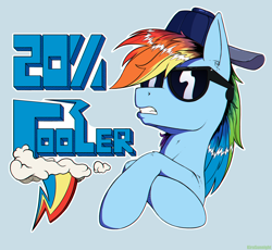 Size: 2066x1904 | Tagged: safe, artist:kirasunnight, imported from derpibooru, rainbow dash, pegasus, pony, 20% cooler, cap, hat, solo, sunglasses