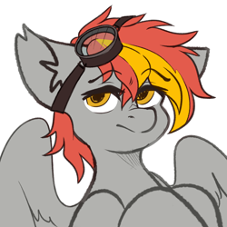 Size: 1500x1500 | Tagged: safe, artist:etoz, imported from derpibooru, oc, oc only, oc:afterburner, pegasus, pony, :/, glasses, male, pegasus oc, sketch, stallion, wings