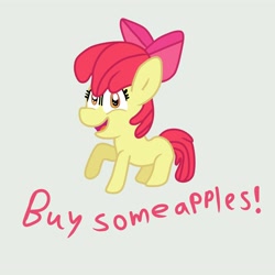 Size: 4000x4000 | Tagged: safe, artist:jadeharmony, artist:jadethepegasus, imported from derpibooru, apple bloom, earth pony, pony, buy some apples, female, filly, solo, text