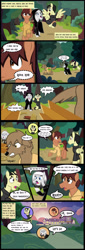 Size: 1280x3776 | Tagged: safe, artist:mr100dragon100, imported from derpibooru, oc, oc:thomas the wolfpony, bat pony, earth pony, pegasus, vampire, vampony, wolf, wolf pony, comic:a king's journey home, comic, dark forest au's dracula, dark forest au's phantom of the opera (erik), forest, sundown, town