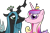 Size: 3000x2000 | Tagged: safe, artist:swagstapiece, imported from derpibooru, princess cadance, queen chrysalis, alicorn, changeling, changeling queen, pony, boop, cadalis, female, high res, infidelity, lesbian, noseboop, shipping, simple background, transparent background