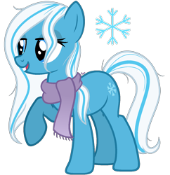 Size: 1330x1372 | Tagged: safe, artist:cherrycandi, imported from derpibooru, snowflake (g3), earth pony, pony, base used, clothes, cutie mark, female, g3, g3 to g4, g4, generation leap, raised hoof, scarf, simple background, solo, transparent background