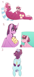 Size: 1920x4340 | Tagged: safe, artist:hahyh, imported from derpibooru, cheerilee, twilight sparkle, oc, oc:blooming wonder, oc:nebula shine, alicorn, earth pony, pony, unicorn, baby, baby pony, cheerilight, female, holding a pony, lesbian, magical lesbian spawn, male, mare, mother and child, mother and son, offspring, onsie, parent:cheerilee, parent:twilight sparkle, pregnant, shipping, simple background, twilight sparkle (alicorn), white background