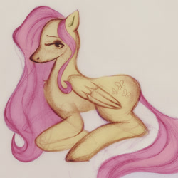 Size: 1280x1280 | Tagged: safe, artist:devilledgreggs, imported from derpibooru, fluttershy, pegasus, pony, blushing, cute, daaaaaaaaaaaw, female, lying down, mare, prone, shyabetes, solo