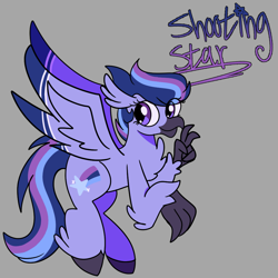 Size: 1000x1000 | Tagged: safe, artist:rubyg242, imported from derpibooru, oc, oc only, oc:shooting star, classical hippogriff, hippogriff, hybrid, female, interspecies offspring, offspring, parent:mordecai, parent:twilight sparkle, parents:mordetwi, solo