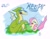 Size: 2593x2000 | Tagged: safe, artist:chibi-n92, imported from derpibooru, fluttershy, dinosaur, dragon, pegasus, pony, cowardly, crossover, crying, cuphead, female, grim matchstick, high res, mare, scared, signature