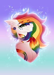 Size: 1034x1423 | Tagged: safe, artist:inspiredpixels, imported from derpibooru, oc, oc only, oc:sun stray, earth pony, pony, bust, female, mare, portrait, solo