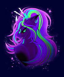 Size: 1100x1322 | Tagged: safe, artist:inspiredpixels, imported from derpibooru, oc, oc only, oc:poison psyche, pony, black sclera, bust, female, mare, portrait, solo