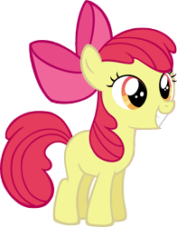 Size: 6000x7662 | Tagged: safe, artist:moongazeponies, imported from derpibooru, apple bloom, earth pony, pony, apple bloom's bow, bow, excited, female, filly, hair bow, simple background, solo, transparent background, vector