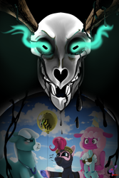 Size: 1920x2867 | Tagged: safe, artist:brainiac, imported from derpibooru, pinkie pie, centaur, deer, earth pony, horse, taur, alpaca centaur, bone, centaurworld, centaurworld spoilers, crossover, digital painting, horse (centaurworld), link in description, nowhere king, skeleton, spoilers for another series, time-lapse included, timelapse, wammawink