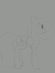 Size: 600x800 | Tagged: safe, artist:fahu, imported from derpibooru, fluttershy, pegasus, pony, animated, cute, daaaaaaaaaaaw, gif, gray background, lifting leg, shyabetes, simple background, sketch, solo, standing, test
