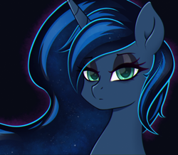 Size: 1692x1477 | Tagged: safe, artist:nathayro37, artist:ravenirik, imported from derpibooru, princess luna, alicorn, pony, female, g4, looking at you, mare, solo, tired