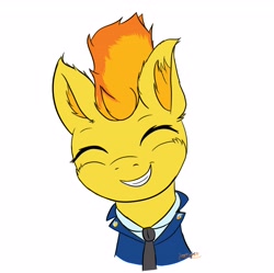 Size: 3791x3776 | Tagged: safe, artist:simplesample, imported from derpibooru, spitfire, pegasus, pony, clothes, cute, cutefire, high res, looking at you, necktie, simple background, smiling, smiling at you, solo, uniform, white background, wonderbolts dress uniform