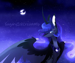 Size: 1024x862 | Tagged: safe, artist:sugaryicecreammlp, imported from derpibooru, princess luna, pony, moon, solo