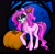 Size: 1979x1958 | Tagged: safe, artist:opalacorn, imported from derpibooru, oc, oc only, oc:violet ray, bat, earth pony, pony, bedroom eyes, bone, commission, cutie mark, eyeshadow, forest, hairclip, makeup, night, pumpkin, solo, tongue out