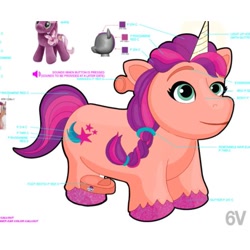 Size: 450x450 | Tagged: safe, imported from derpibooru, cheerilee, sunny starscout, earth pony, pony, unicorn, brushable, diagram, female, g4, g5, mare, merchandise, my little pony logo, official, race swap, text, toy