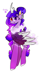 Size: 804x1375 | Tagged: safe, artist:goldlines005, imported from derpibooru, oc, oc only, hybrid, pony, female, interspecies offspring, offspring, parent:discord, parent:twilight sparkle, parents:discolight, simple background, solo, transparent background