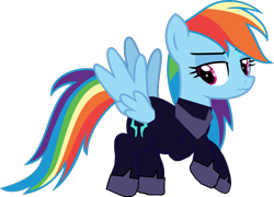 Size: 1280x920 | Tagged: safe, artist:benpictures1, imported from derpibooru, rainbow dash, pegasus, comic:the storm kingdom, my little pony: the movie, bad end, bodysuit, clothes, command 6, crystal of light, female, flying, inkscape, mare, simple background, solo, transparent background, vector