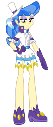 Size: 672x1600 | Tagged: safe, artist:ferrokiva, imported from derpibooru, sapphire shores, equestria girls, clothes, equestria girls-ified, female, hat, looking at you, shoes, simple background, skirt, solo, transparent background