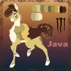 Size: 2000x2000 | Tagged: safe, artist:inisealga, imported from derpibooru, oc, oc:java rose, pegasus, energy drink, high res, markings, pegasus oc, shaved mane, wing claws, wings