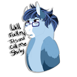 Size: 512x512 | Tagged: safe, artist:inisealga, imported from derpibooru, oc, oc:soaring spirit, pegasus, glasses, markings, pegasus oc, simple background, sticker, sticker set, swearing, transparent background, vulgar, wings