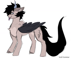 Size: 1280x1057 | Tagged: safe, artist:void-sommar, imported from derpibooru, oc, oc:figment, draconequus, beauty mark, cutie mark, fangs, markings, messy mane