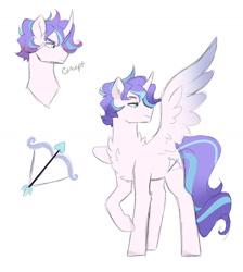 Size: 1280x1426 | Tagged: safe, artist:void-sommar, imported from derpibooru, oc, oc only, oc:prince eros, alicorn, pony, alicorn oc, chest fluff, cutie mark, horn, male, next generation, offspring, parent:princess cadance, parent:shining armor, parents:shiningcadance, simple background, spread wings, white background, wings