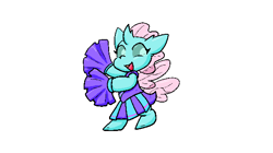 Size: 600x335 | Tagged: safe, artist:zutcha, imported from derpibooru, ocellus, changedling, changeling, bipedal, cheerleader, cheerleader outfit, clothes, cute, diaocelles, female, happy, looking at you, open mouth, open smile, pom pom, simple background, smiling, smiling at you, solo, white background