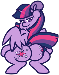 Size: 3552x4452 | Tagged: safe, artist:threetwotwo32232, imported from derpibooru, twilight sparkle, alicorn, pony, both cutie marks, butt, dock, dummy thicc, female, looking back, mare, meme, solo, thicc omni man, thicc omni-man, twibutt, twilight has a big ass, twilight sparkle (alicorn)
