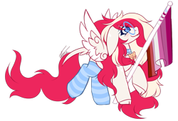 Size: 1575x1076 | Tagged: safe, artist:inspiredpixels, imported from derpibooru, oc, oc only, pegasus, pony, choker, coat markings, pride flag, simple background, socks (coat markings), solo, spread wings, transparent background, wings