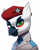 Size: 3218x4000 | Tagged: source needed, safe, artist:mrscroup, imported from derpibooru, oc, oc only, oc:grenadier, griffon, beret, bust, hat, looking at you, portrait, smiling, solo