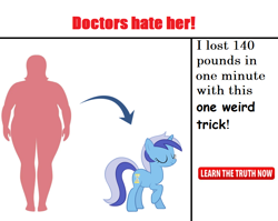 Size: 872x695 | Tagged: safe, imported from derpibooru, minuette, human, pony, unicorn, before and after, clickbait, ponified, transformation, weight loss