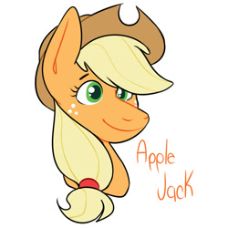 Size: 1000x1000 | Tagged: safe, artist:dymitre, imported from derpibooru, applejack, earth pony, pony, bust, eyelashes, female, freckles, hat, mare, simple background, smiling, solo, white background