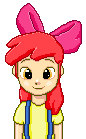 Size: 86x139 | Tagged: artist needed, safe, imported from derpibooru, apple bloom, human, adorabloom, animated, blinking, cute, gif, humanized, loop, pixel art, simple background, smiling, solo, transparent background
