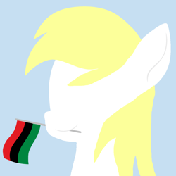 Size: 2160x2160 | Tagged: safe, imported from twibooru, oc, oc:aryanne, earth pony, flag, image, mouth hold, nazi, pan-african flag, png, simple background, smiling, solo