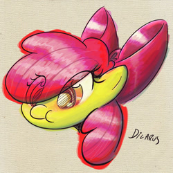 Size: 894x894 | Tagged: safe, artist:dilarus, imported from ponybooru, apple bloom, earth pony, bust, female, filly, portrait, solo