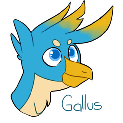 Size: 1000x1000 | Tagged: safe, artist:dymitre, imported from derpibooru, gallus, griffon, bust, male, simple background, smiling, solo, white background