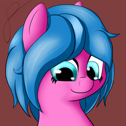 Size: 2380x2380 | Tagged: safe, artist:jimmy draws, imported from derpibooru, oc, oc only, oc:sweetie mille, earth pony, pony, bust, cute, ear, earth pony oc, female, high res, male, ocbetes, portrait, smiling, solo, stallion, trap