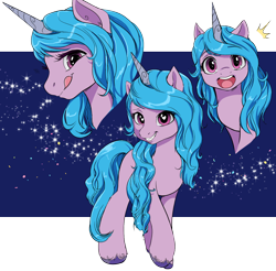 Size: 1526x1500 | Tagged: safe, artist:athorist, artist:pencils, imported from derpibooru, izzy moonbow, pony, unicorn, cute, digital art, female, g5, mare, smiling