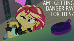 Size: 1280x720 | Tagged: safe, edit, edited screencap, editor:quoterific, imported from derpibooru, screencap, sunset shimmer, equestria girls, friendship games, canterlot high, cross-eyed, female, friendship games bloopers, magic capture device, solo