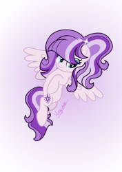 Size: 1240x1754 | Tagged: safe, artist:amicasecretuwu, imported from derpibooru, oc, oc only, oc:purple star, pegasus, pony, female, mare, simple background, solo