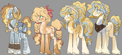 Size: 2400x1080 | Tagged: safe, artist:ninjagobrony287, imported from derpibooru, applejack, rockhoof, oc, oc:parmalee runestone, oc:seana apple rose, earth pony, pony, earth pony oc, family, female, fraternal twins, gray background, male, mare, offspring, parent:applejack, parent:rockhoof, parents:rockjack, rockjack, shipping, siblings, simple background, stallion, straight, twins