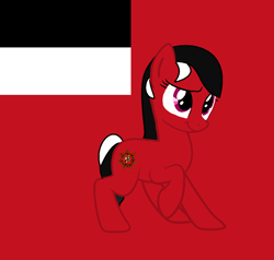 Size: 1088x1036 | Tagged: safe, artist:angelovalouva, imported from derpibooru, pony, georgia (country), georgian democratic republic, nation ponies, ponified, ponified flag, raised hoof, smiling, solo