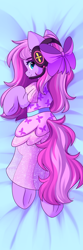 Size: 3000x9000 | Tagged: safe, alternate version, artist:airiniblock, imported from derpibooru, oc, oc only, oc:lillybit, earth pony, pony, body pillow, body pillow design, bow, butt, hair bow, headset, plot, rcf community, solo