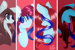 Size: 802x532 | Tagged: safe, artist:donnie-moon, imported from derpibooru, oc, oc only, oc:ren, earth pony, pony, blushing, earth pony oc, female, frown, mare, signature, smiling