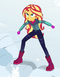 Size: 471x607 | Tagged: safe, imported from derpibooru, screencap, sunset shimmer, equestria girls, equestria girls series, holidays unwrapped, spoiler:eqg series (season 2), cropped, saving pinkie's pie, solo